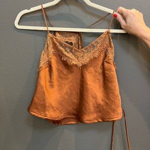 Free People Silk Crop Top - Small